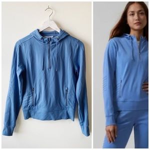 ATHLETA Venice Moto Hoodie in Cottage Blue XXS